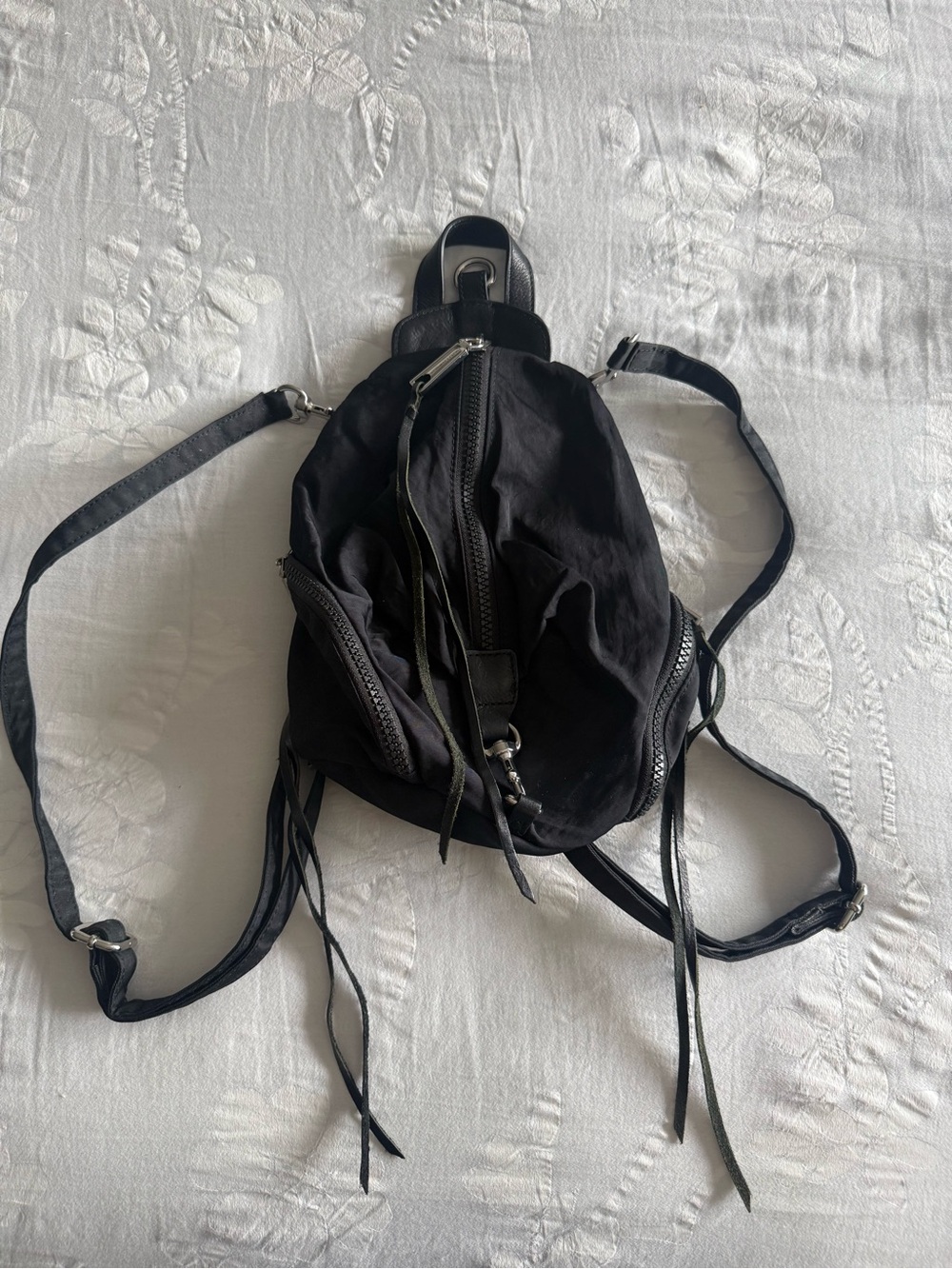 Rebecca Minkoff Black Mini Backpack with Tassel Zippers